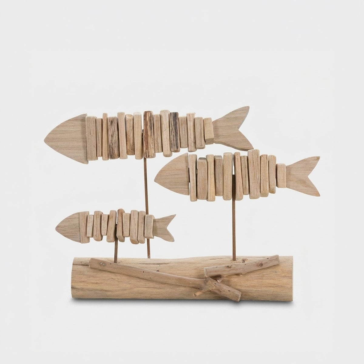 Escultura decorativa de madera con forma de peces Pesci | Leroy Merlin
