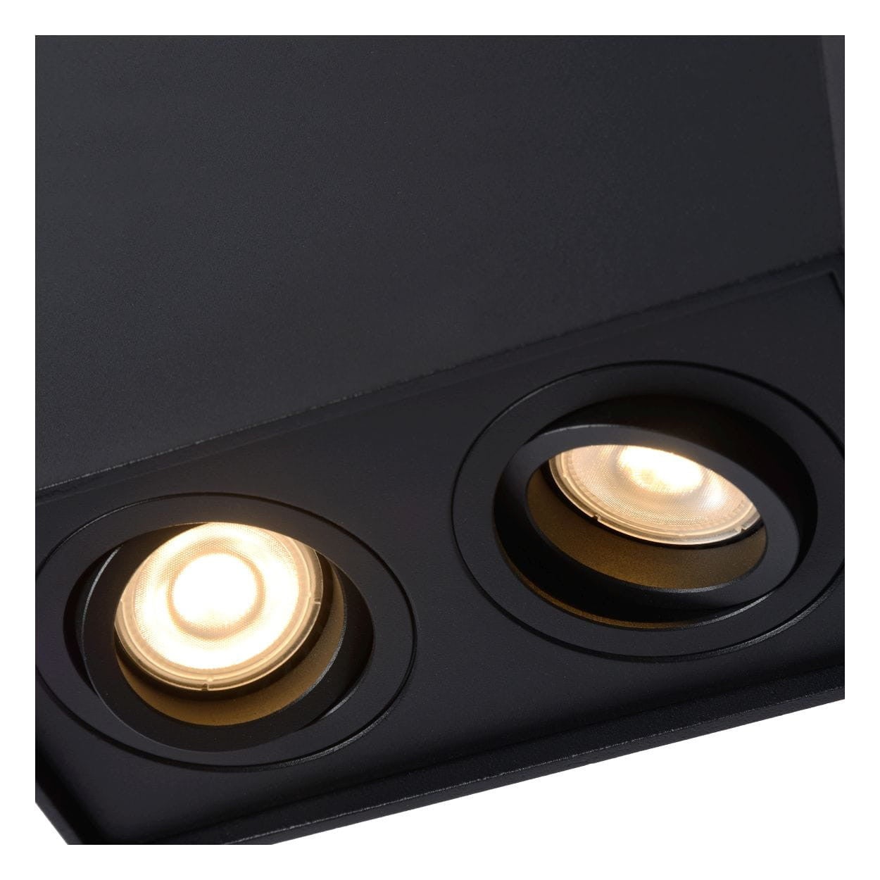 Spot plafond TUBE - Noir - 2xGU10 (MR16) - Lucide - 7