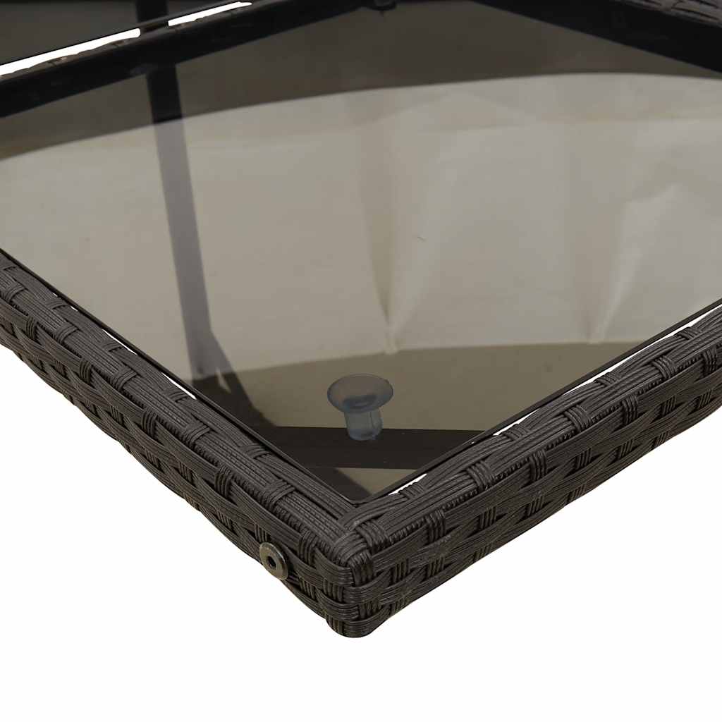 Set de muebles jardín 5 piezas con cojines ratán sintético negro - 5