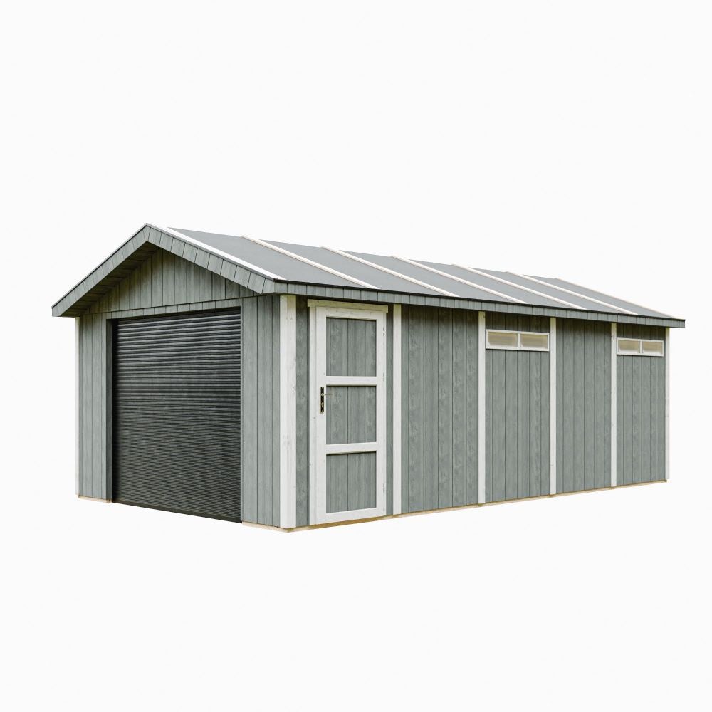 Premium Quality Garage 21 m² - Dł. 378 x szer. 648 cm - Timbela M992B-CAVERN STEEL