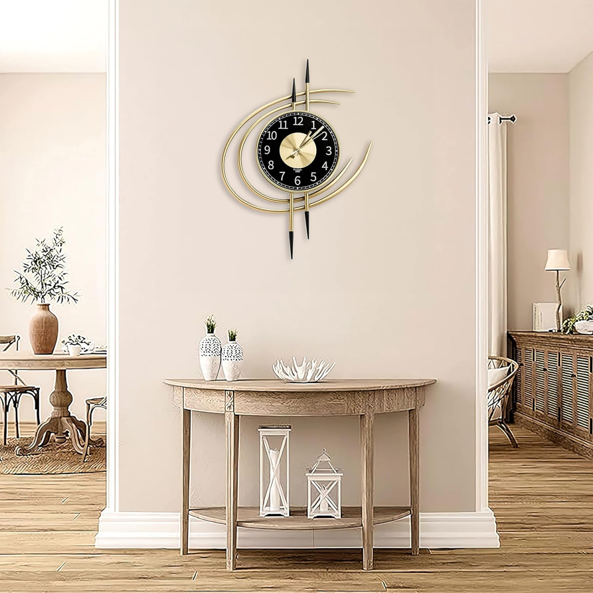 Horloge Murale Moderne Silencieuse, Horloge Murale Design Moderne Doré XXL 54CM, Horloge Murale Geante sans Tic Tac, Pendules Murales Salon Métal - 2