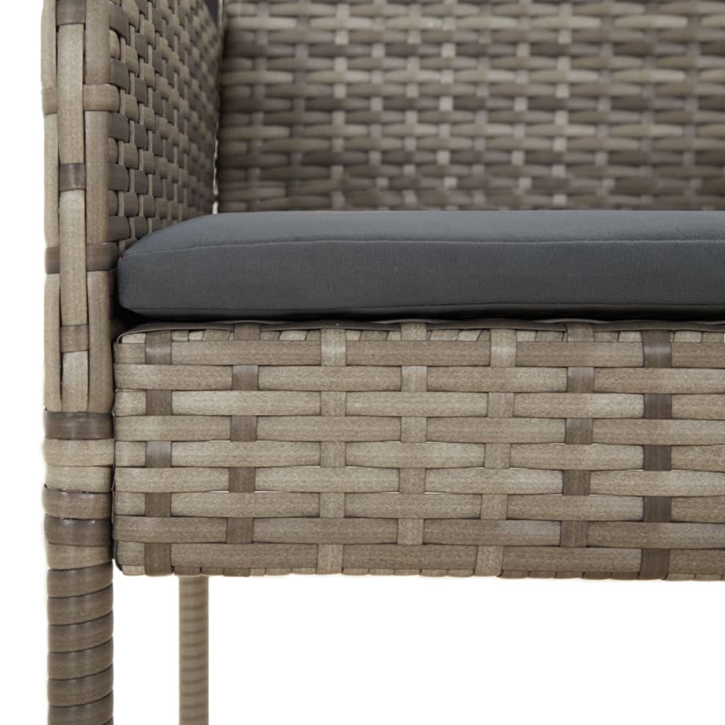 Maison Exclusive - Set da Pranzo Giardino 5pz Nero e Grigio con Cuscini Polyrattan - 8