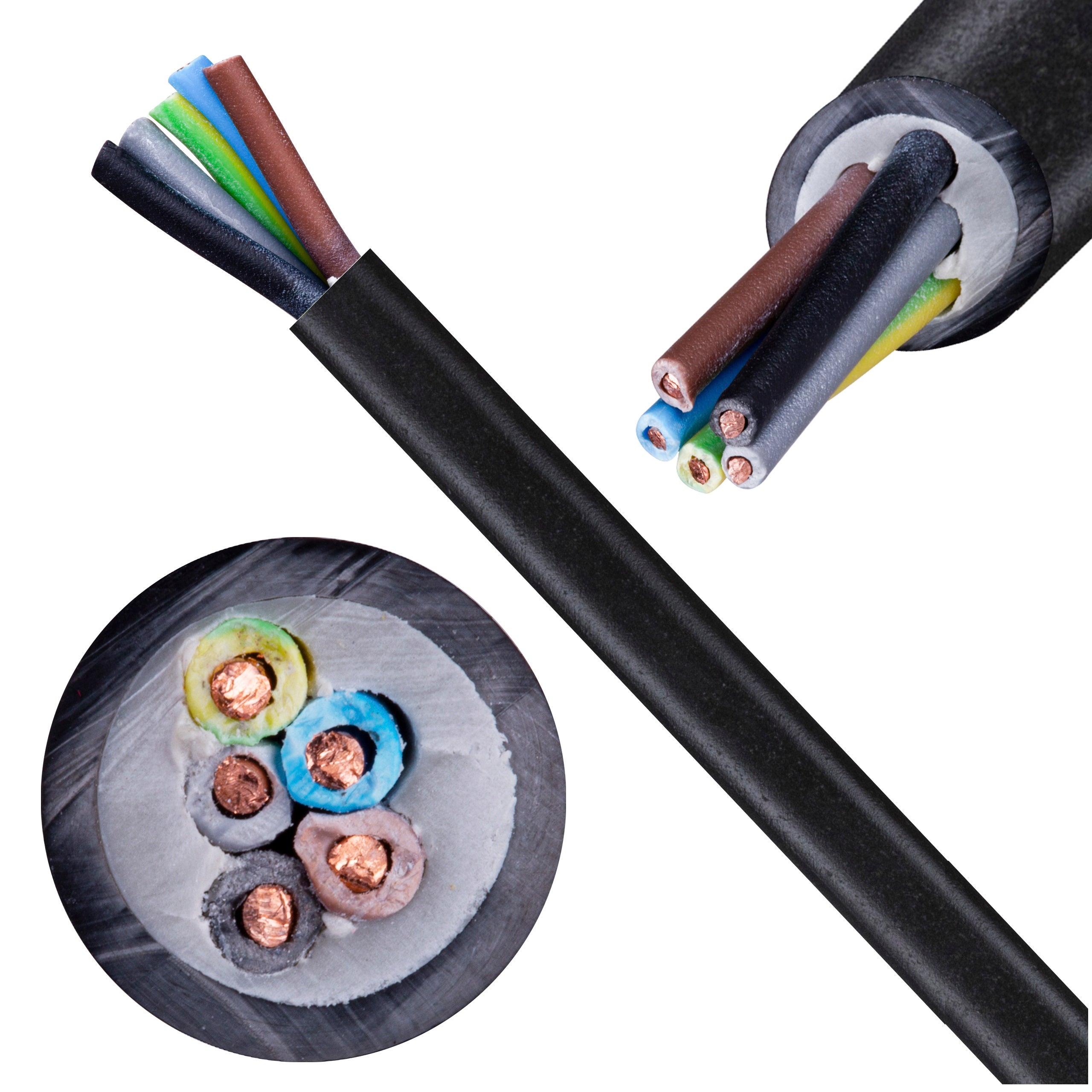 Kabel energetyczny N2XH-J 5x2,5mm2 czarny 0,6/1kV zewnętrzny bezhalogenowy B2ca drut Eltrim 500m