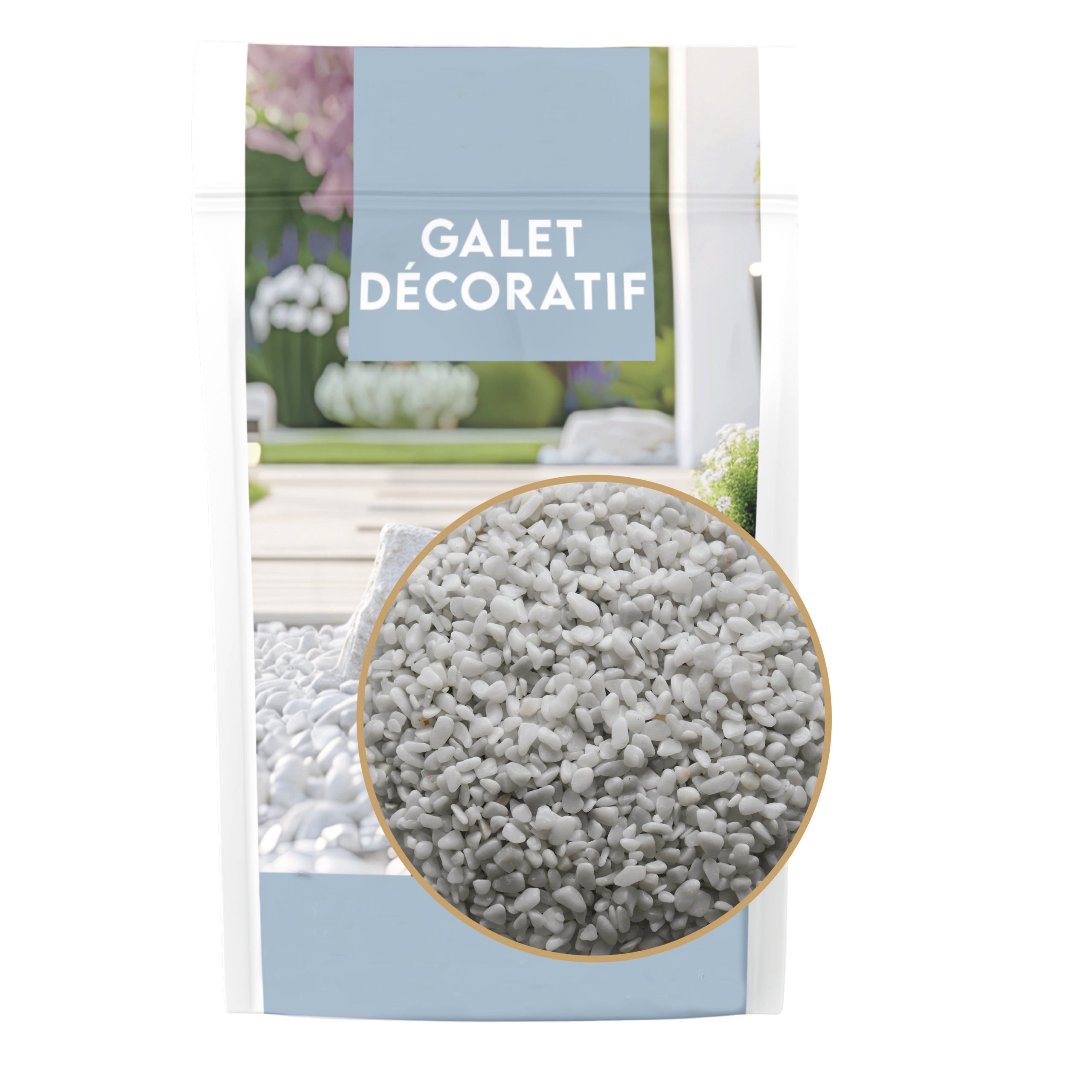 Galet roulé blanc Carrare 4/8 en sac de 5 L - 5