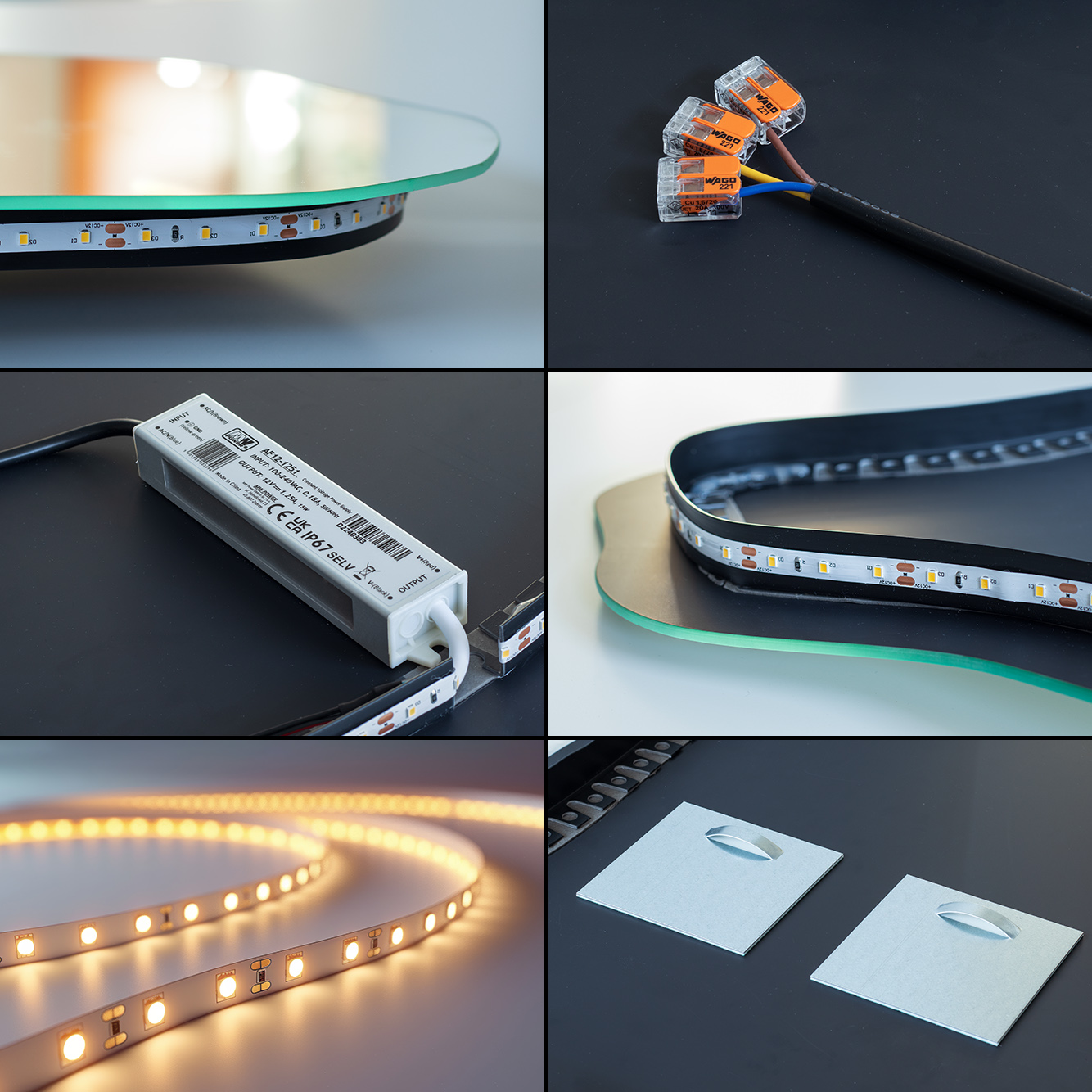Dekoracyjne Lustro Łazienkowe Premium Podświetlane LED - ciepła barwa - 57x57,7 cm - TULUP - 8