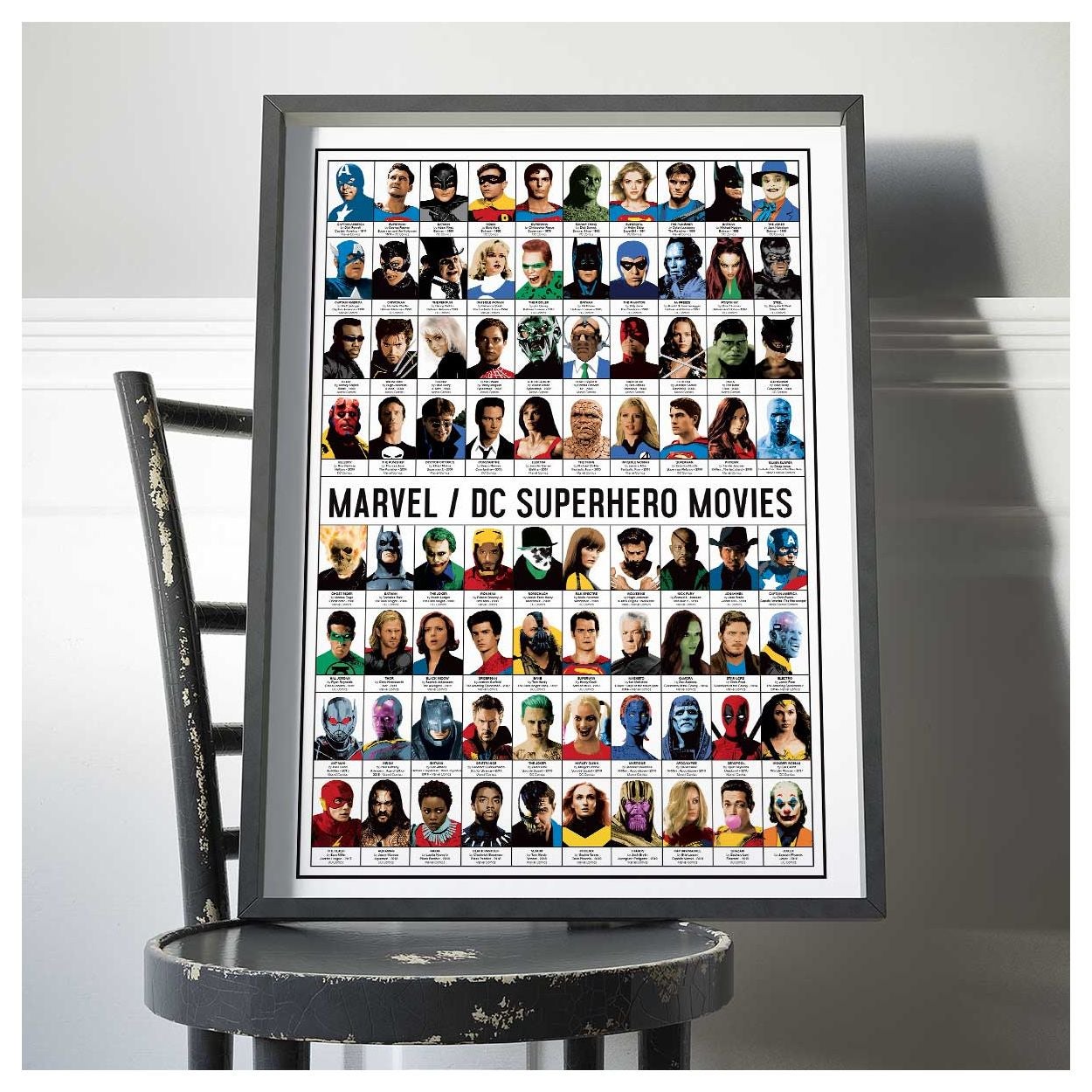 Affiche d’art 50 x 70 cm - Marvel and DC Superhero movies - Olivier Bourdereau - 5