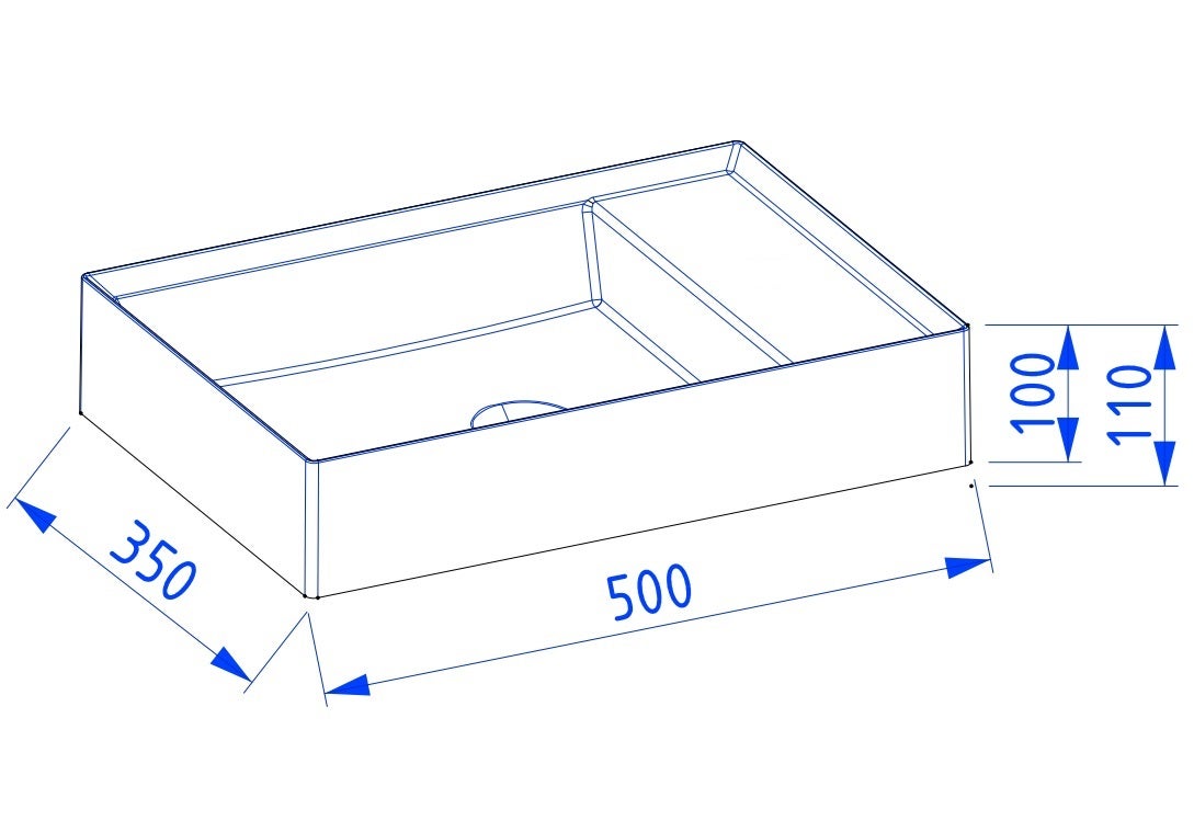 Umywalka wpuszczana UNIQ Solid Surface 50 cm bez otworu na b - 2