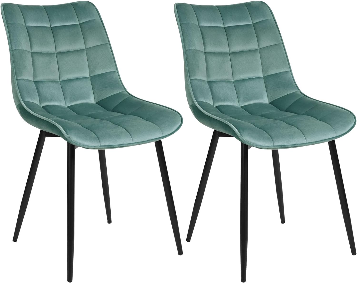 Lot De 2 Chaises Pivotantes WOLTU – Velours Doux, Dossier Haut, Pieds Métal – Noir – Confort Salon & Salle à Manger