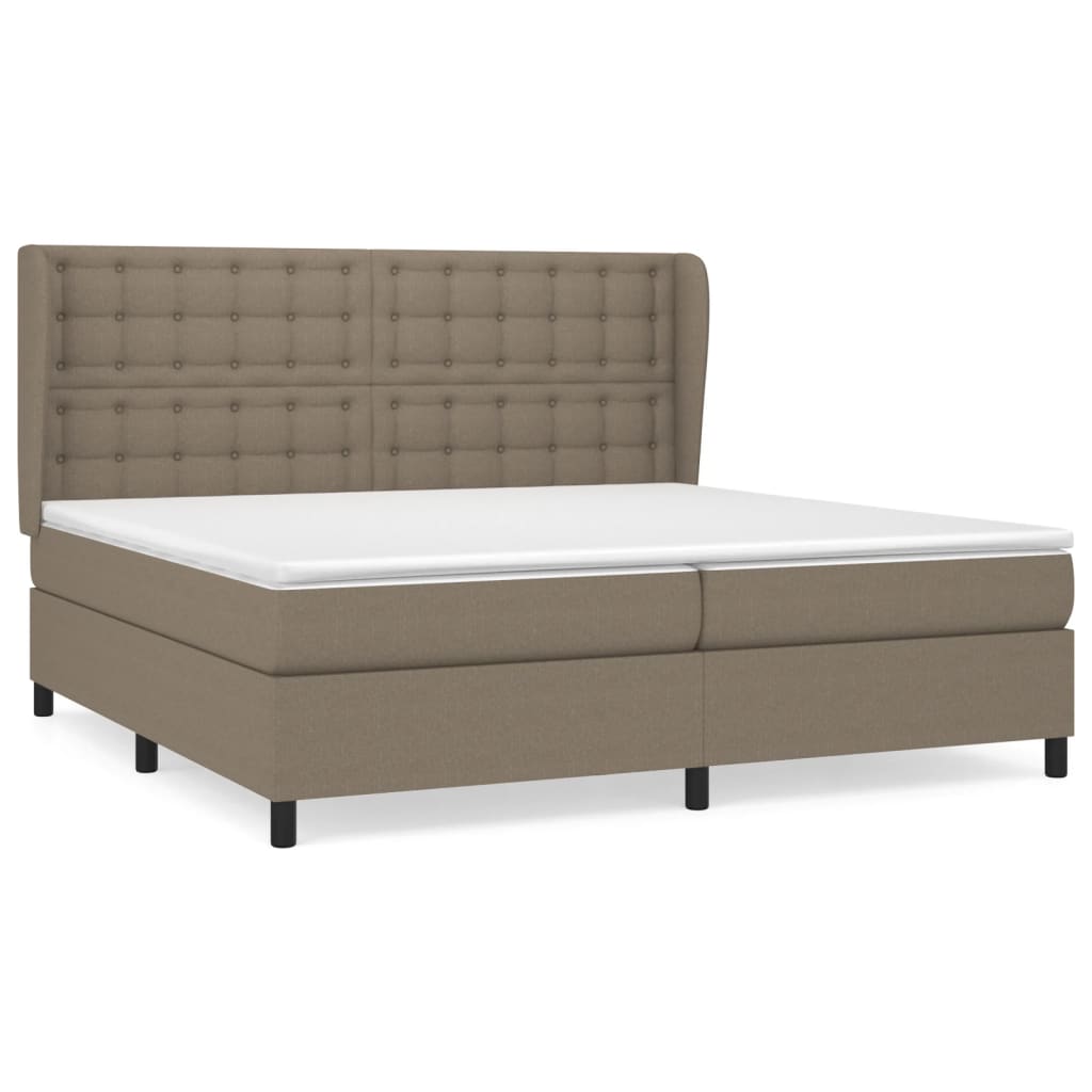 Lit boxspring avec matelas en tissu gris taupe 200x200 cm - COMFORTXL ...