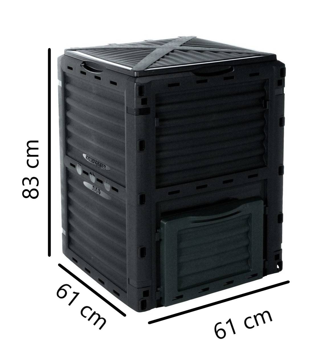 CAIXA DE COMPOSTAGEM 300 l COR PRETA 61x61x83cm - 5