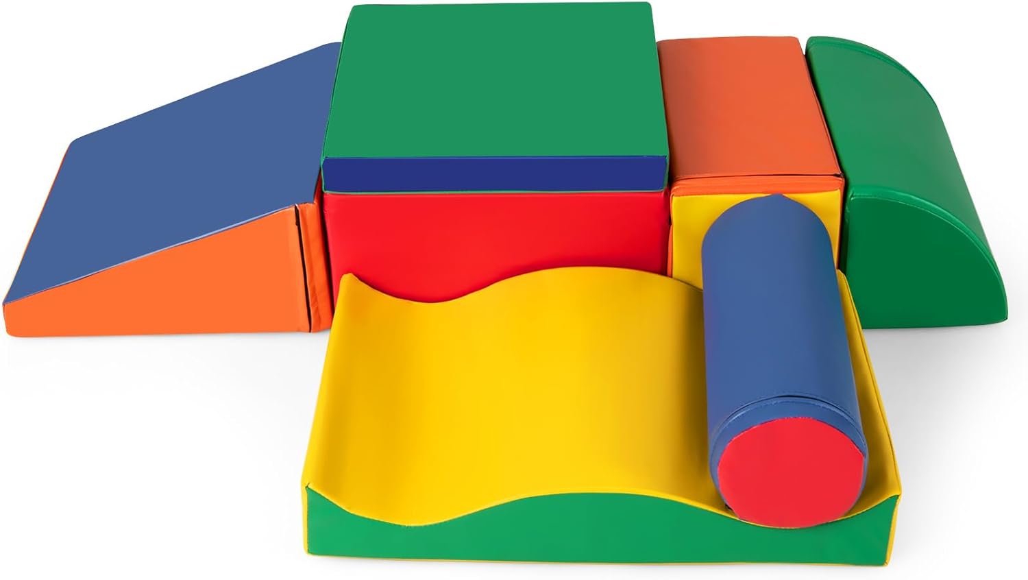 7 Szt. Tor Przeszkód dla Niemowląt, Moduł Motoryczny z Pianki PU do Wspinania się i Raczkowania, Klocki do Zabawy (Wielokolorowe)