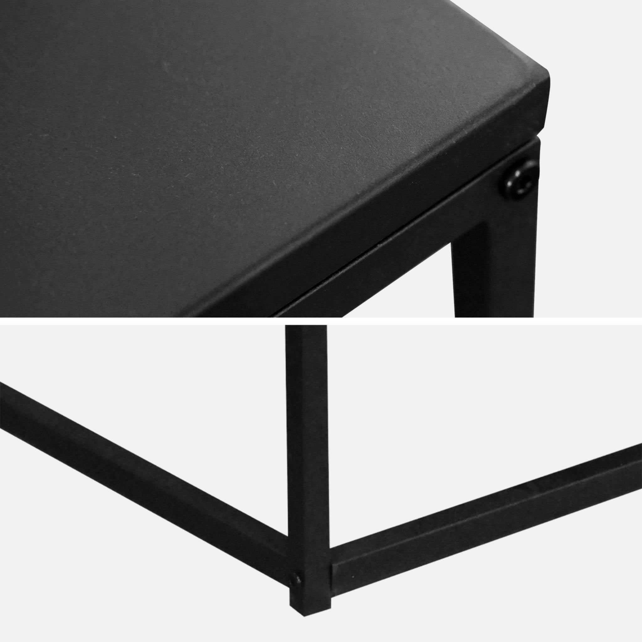 Table basse. Industrielle. structure métal noir. L 80 x l 80 x H 36cm INDUSTRIELLE - 5