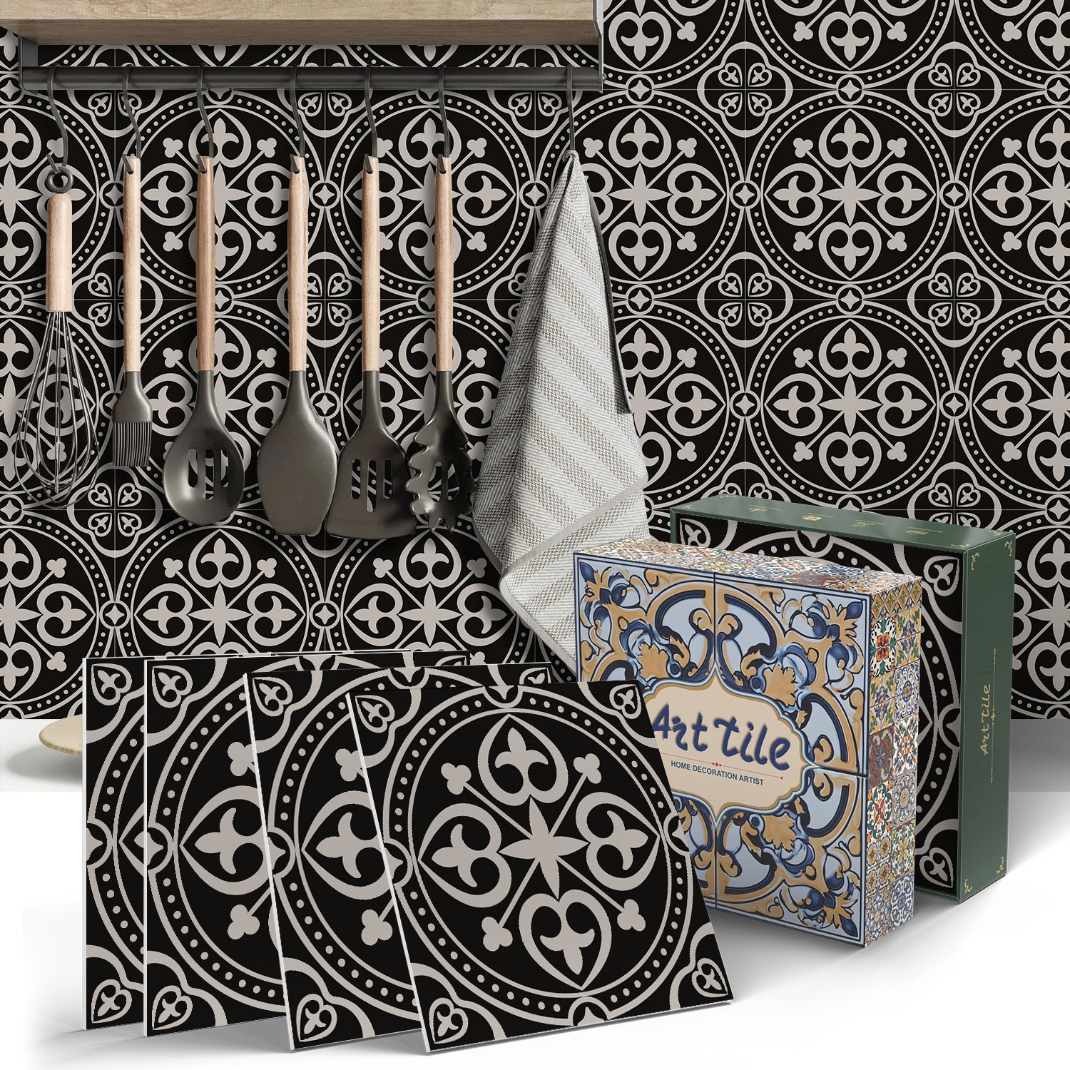Zestaw 12 samoprzylepnych paneli ściennych 3D, płytki backsplash, naklejki dekoracyjne, wodoodporne i odporne na ciepło, 15 cm x 15 cm