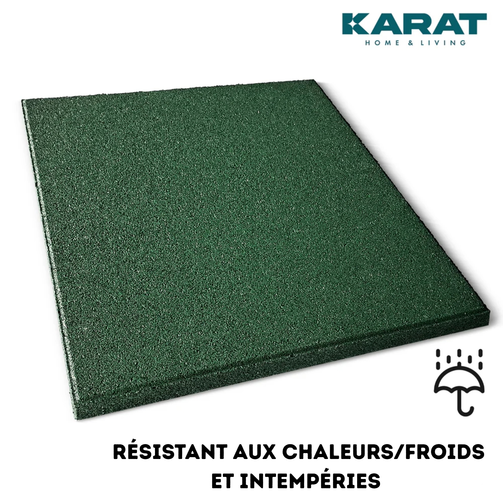 x 1 Dalle de protection Surface amortissante 50 x 50 cm, Ep : 25 mm, Vert - 5