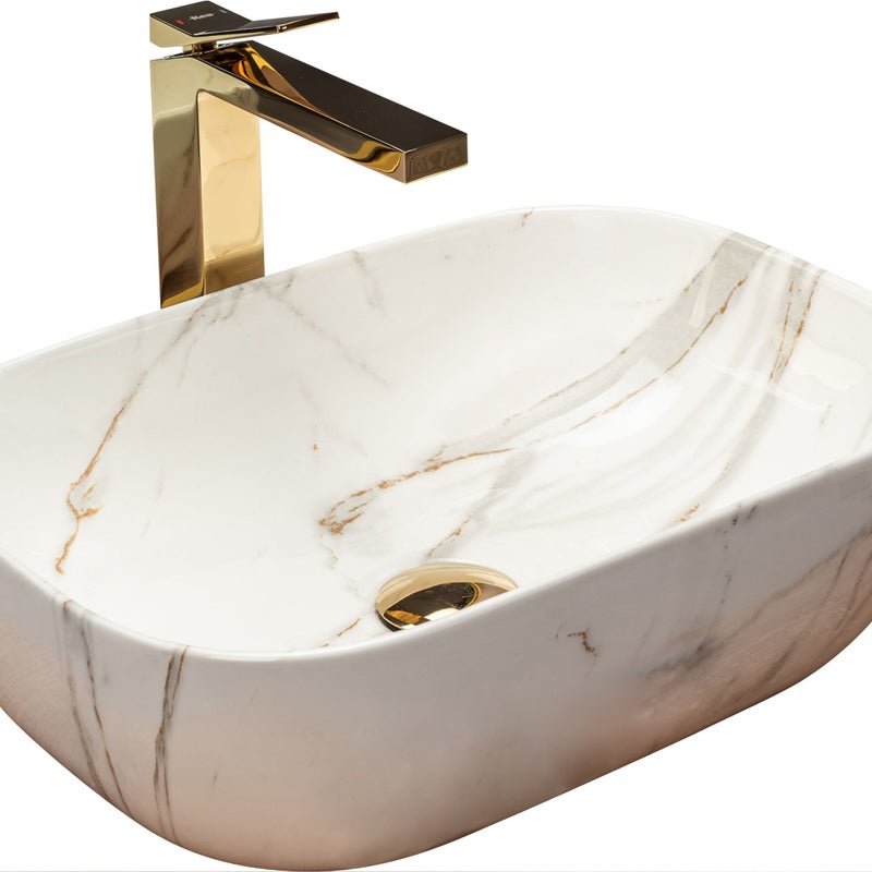 Umywalka Nablatowa Rea Belinda Aiax Shiny Biały 46,5 X 32