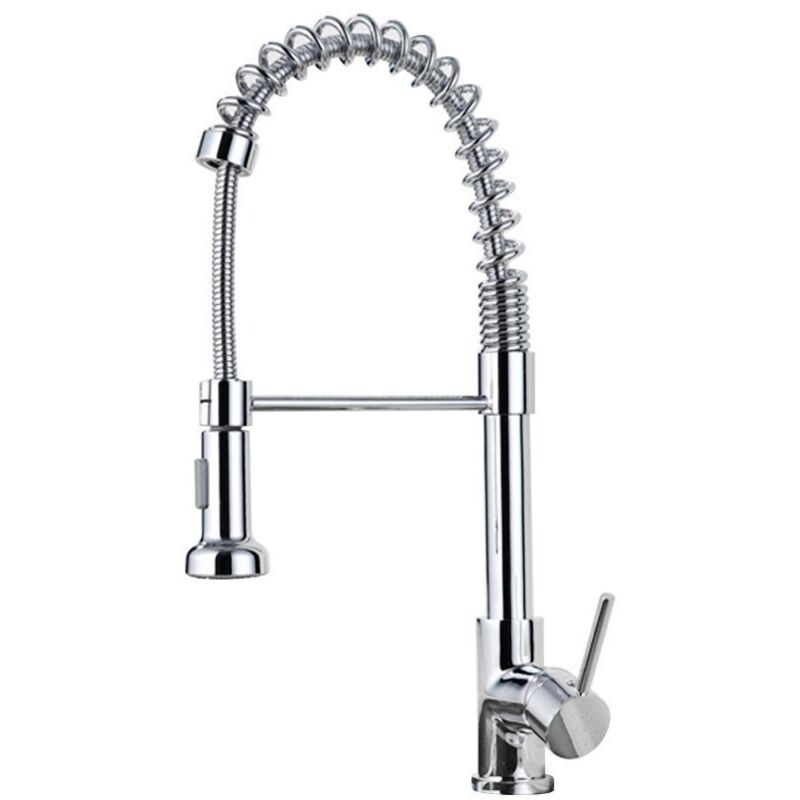 Grifo de cocina acero inoxidable cepillado ducha extraíble giro 360° diseño moderno