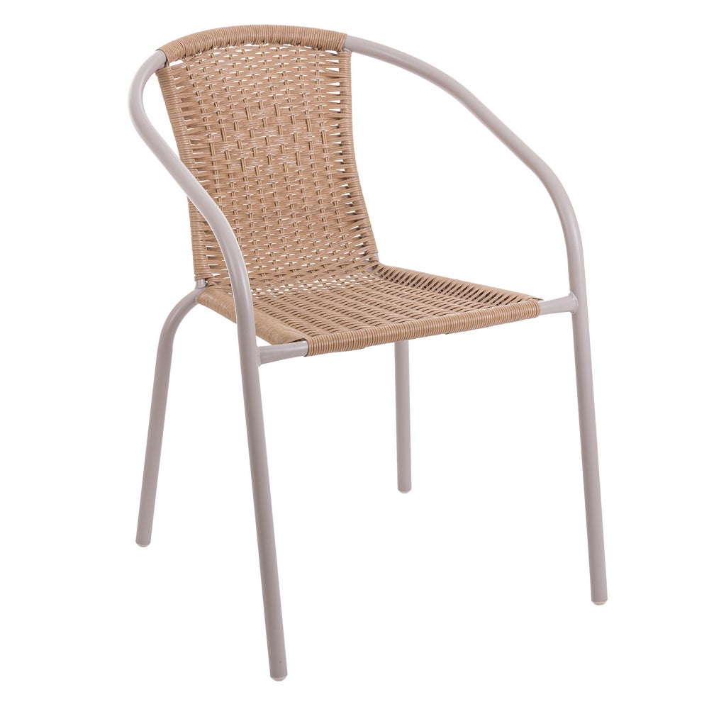 Set di 4 sedie color rattan a curiosità beige 2 toni 52x61x72 cm MONTY - 6