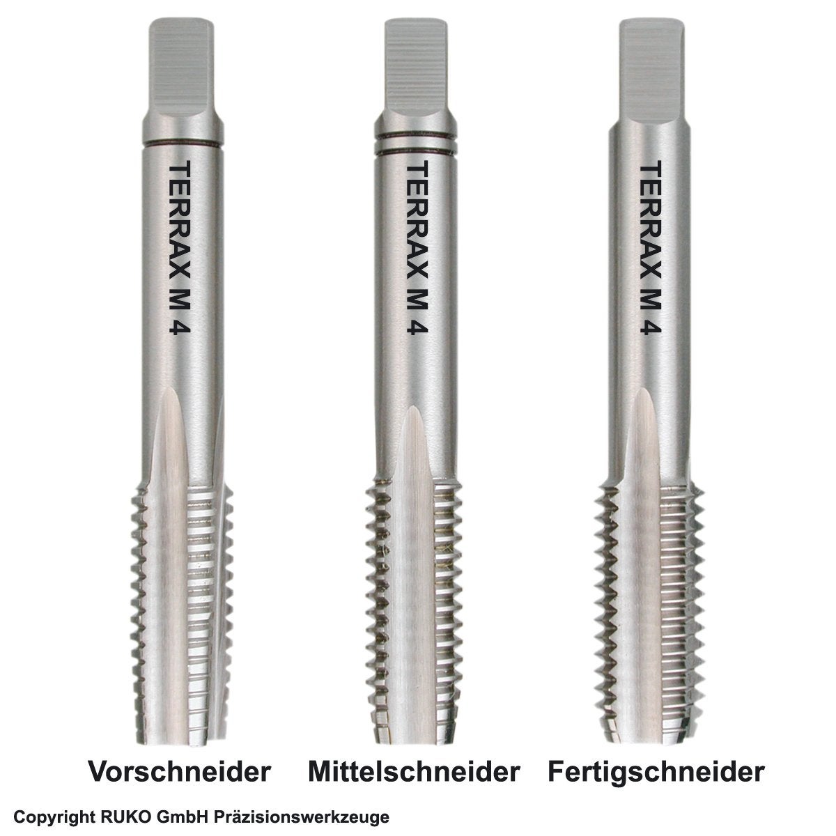 Set Di Maschi Per Filettatura Manuale M 2,6 X 0,45 HSS DIN352 – 3 Pezzi (sbozzatore, Intermedio, Finitore), Filettatura Destra