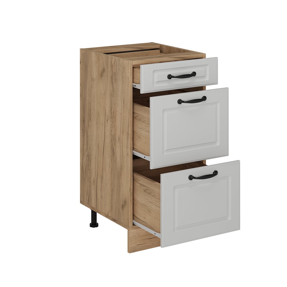 Vicco Meuble cuisine R-Line, Blanc campagne, 40cm avec tiroirs, sans PT - 4