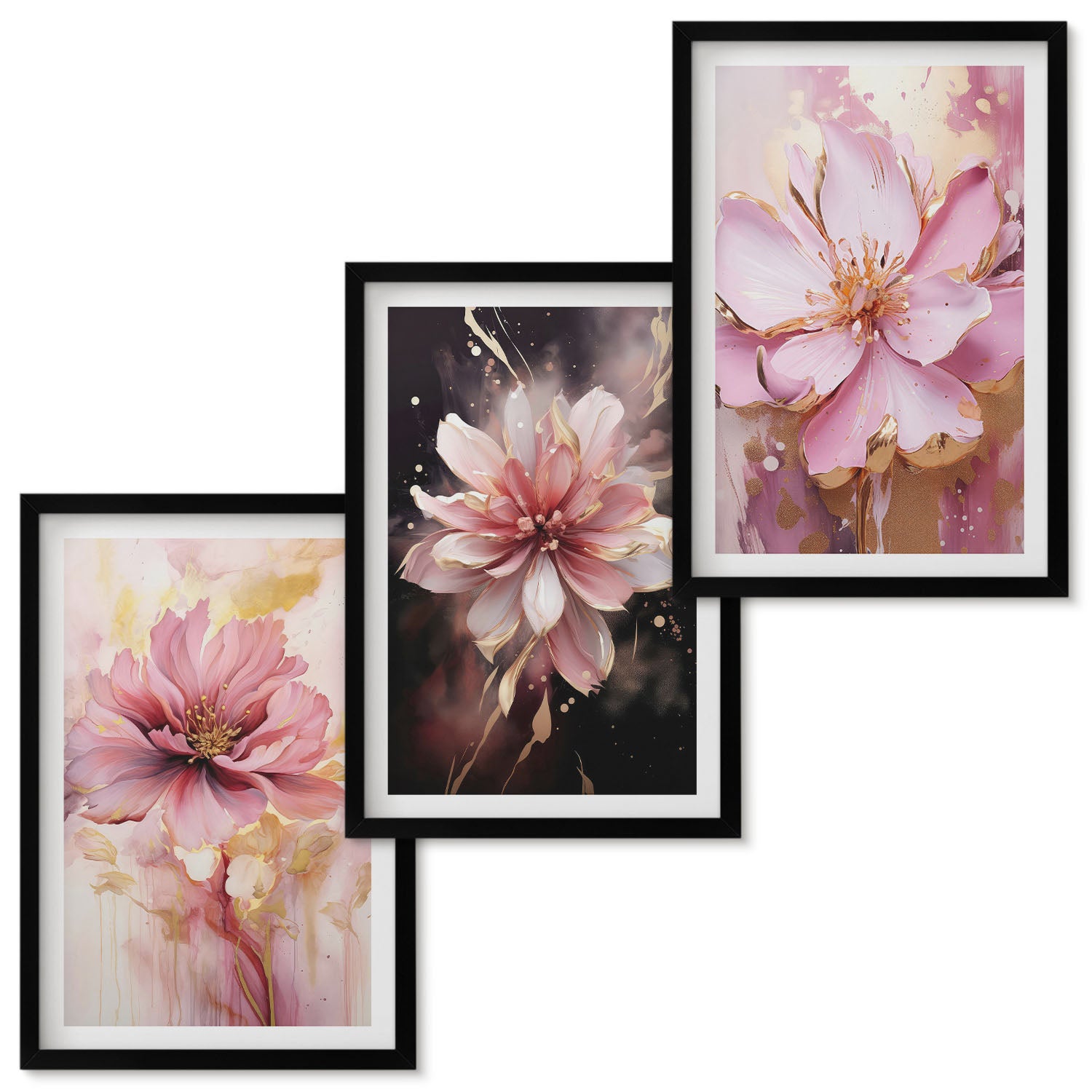 Ensemble de tableaux encadrés - 3 parties | Compositions florales dans ...