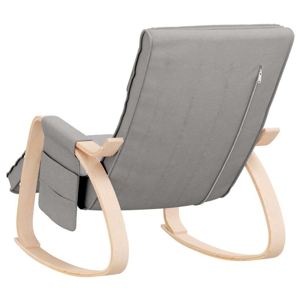 Chaise à bascule | Rocking chair | Fauteuil à bascule Gris clair Tissu938912 - 5