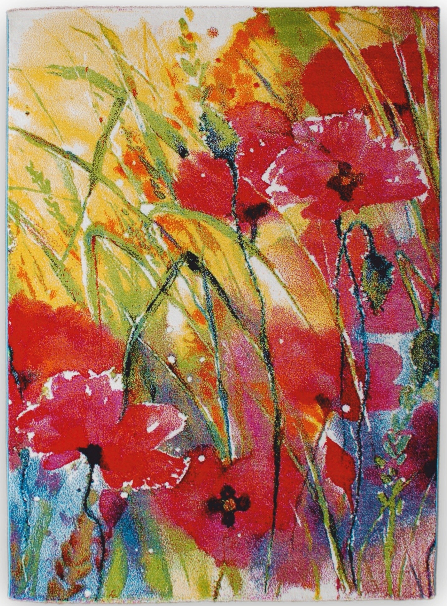 DYWAN FOLKLORE J039A KWIATY MAKI KOLOROWY 200x290