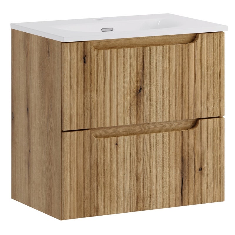 Szafka łazienkowa Nova 60 cm dąb coast evoke z umywalką SKY