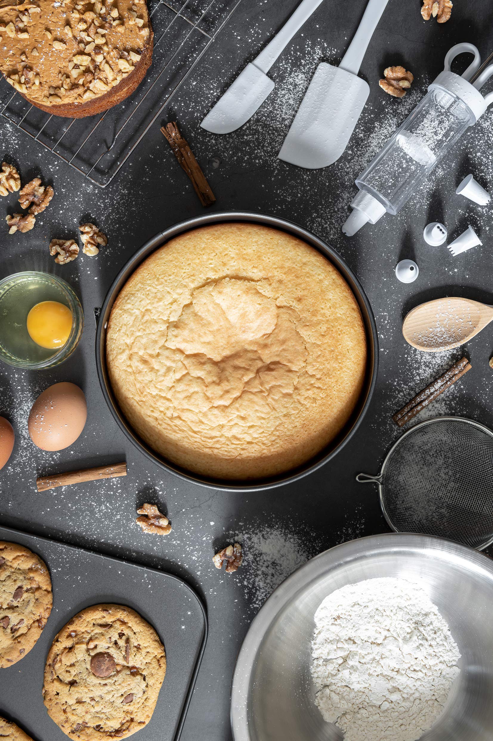 Chef Aid Stampo per torte antiaderente a molla, 12 cm, rotondo con base allentata per un facile rilascio, lavabile in lavastoviglie, frigorifero e con - 7