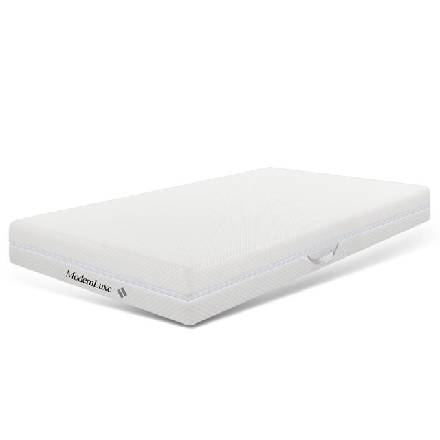 Materac 90 x 200 cm, pianka o grubości 20 cm - twardość H3&H2 - Zmywalny materac z włókna - biały