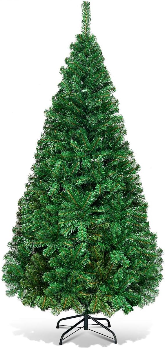 Albero di Natale 150/180/210/240 cm, Albero di Natale Artificiale e Folto con 350/650/950/1138 Rami e Base in Metallo, Albero di Natale Realis
