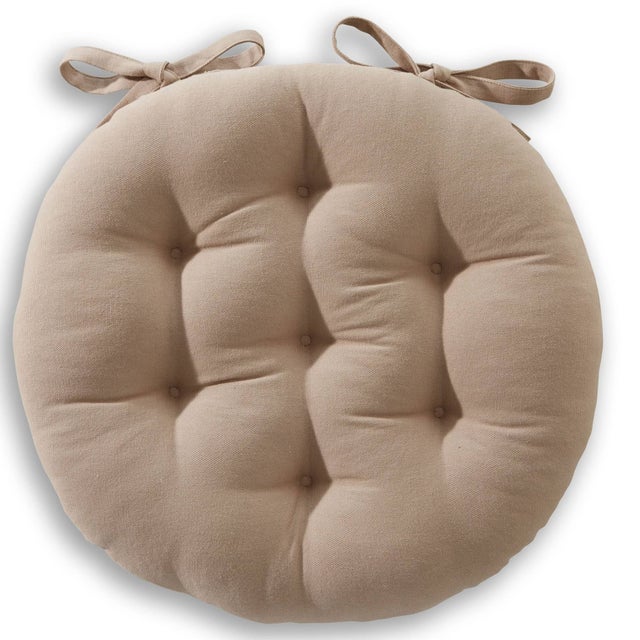 Lot de 2 galettes SEIZO rondes marron taupe en coton