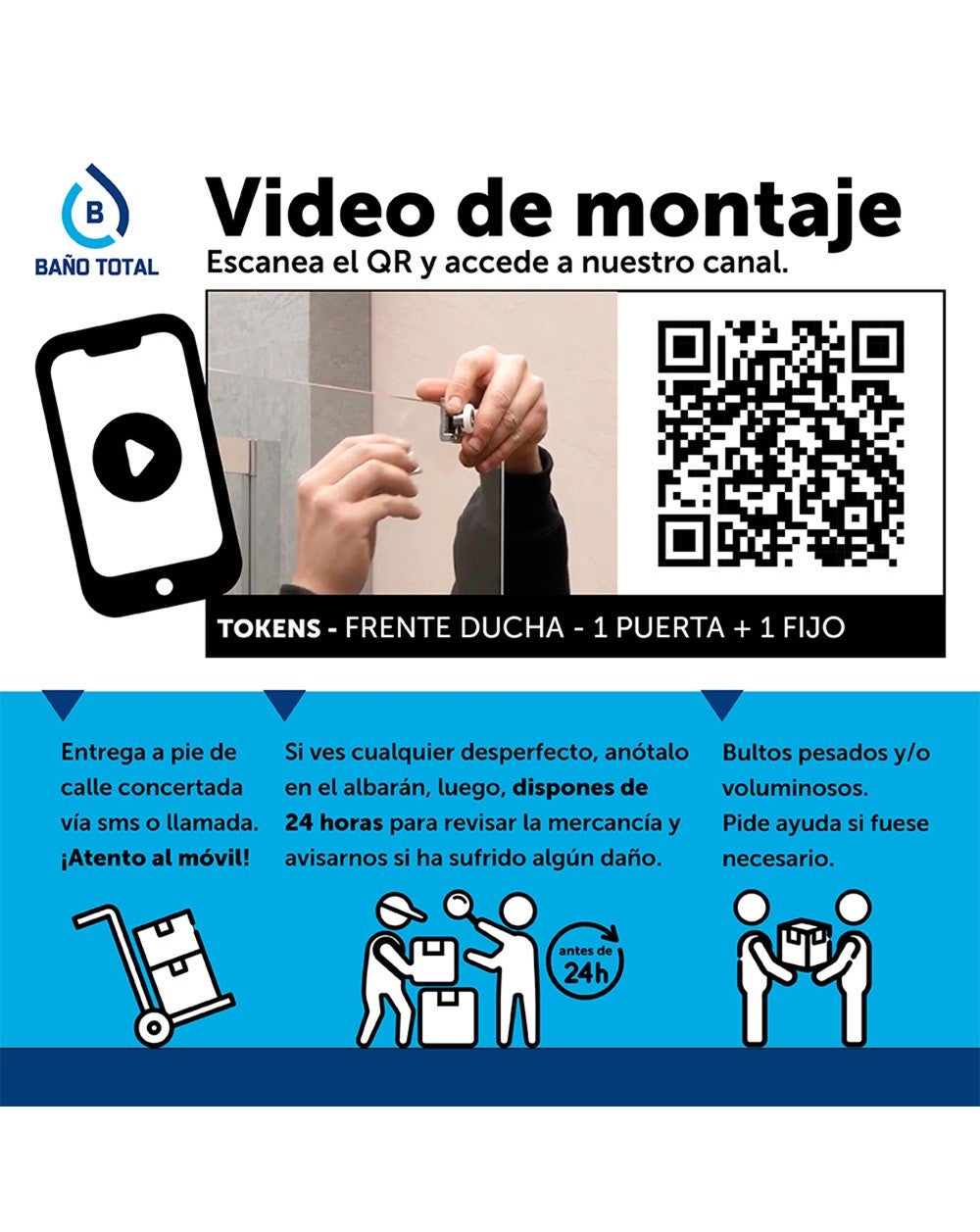 Mampara Ducha Frontal Corredera 1 Puerta 1 Fijo | Alto 190cm Transparente | Cromo Brillo 150cm (Adaptable 148-152cm) - 8