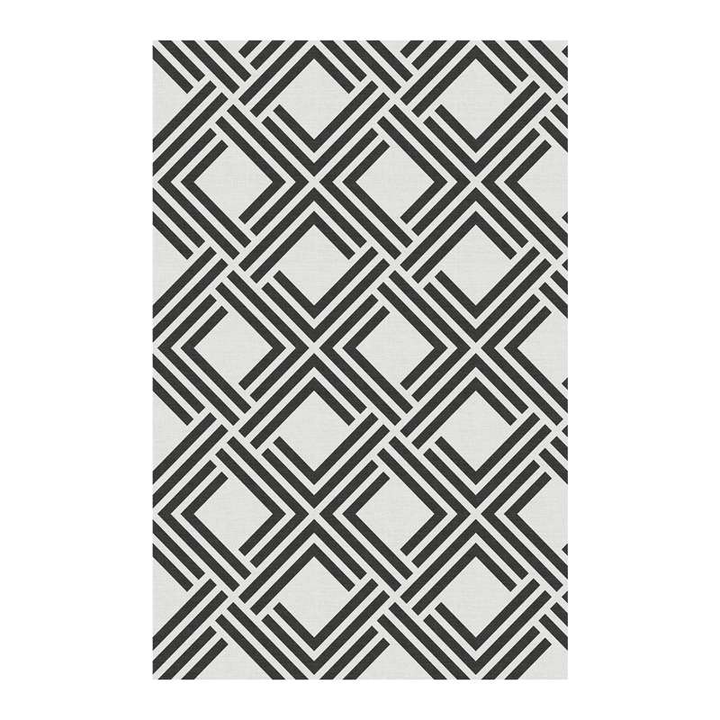 Winylowy dywan Premium, alfombra PVC antypoślizgowy, do użytku wewnętrznego i zewnętrznego Geometryczny Czarny, 60 x 90 cm