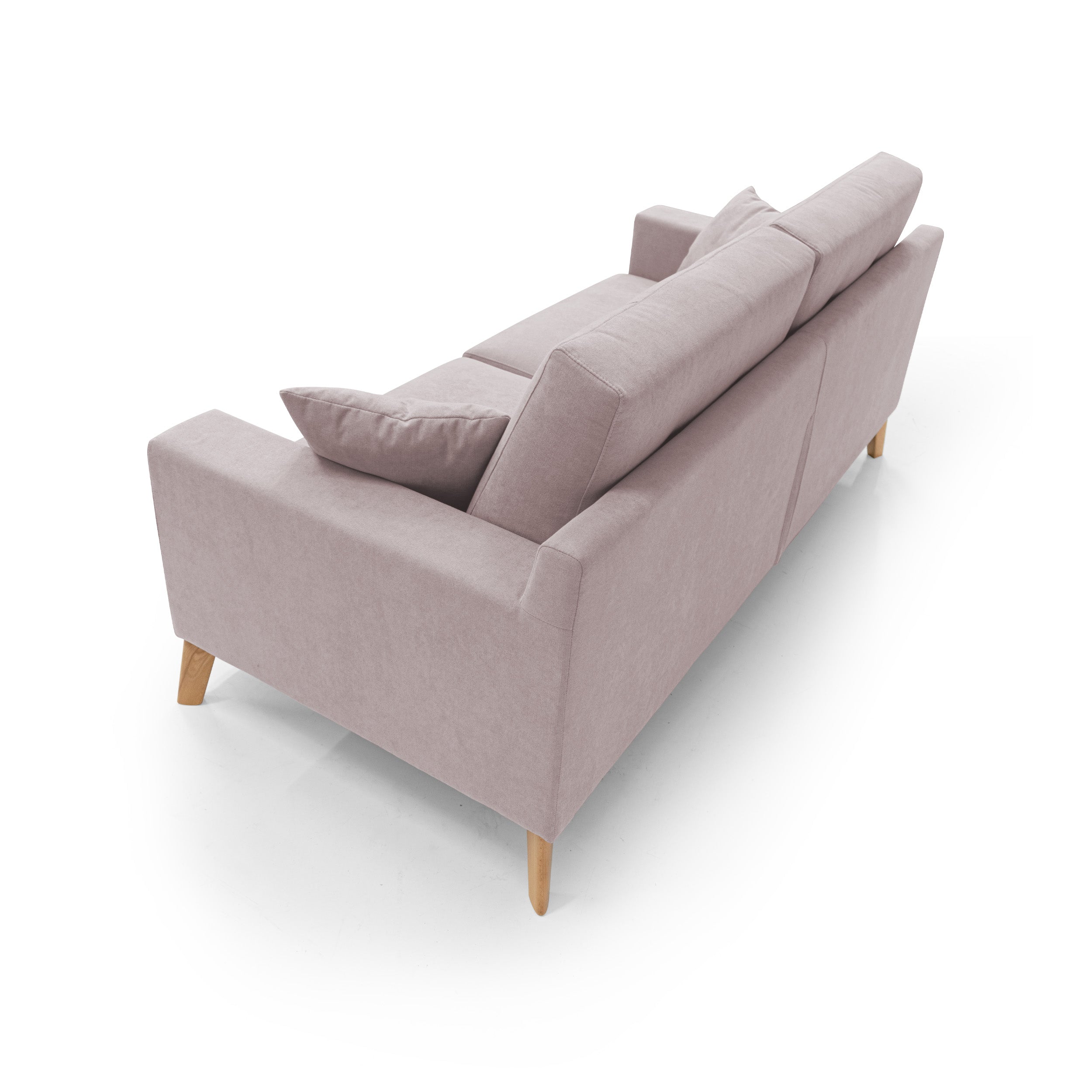 Danish Canapé moderne en tissu doux imperméable T02 146 cm rose - 5