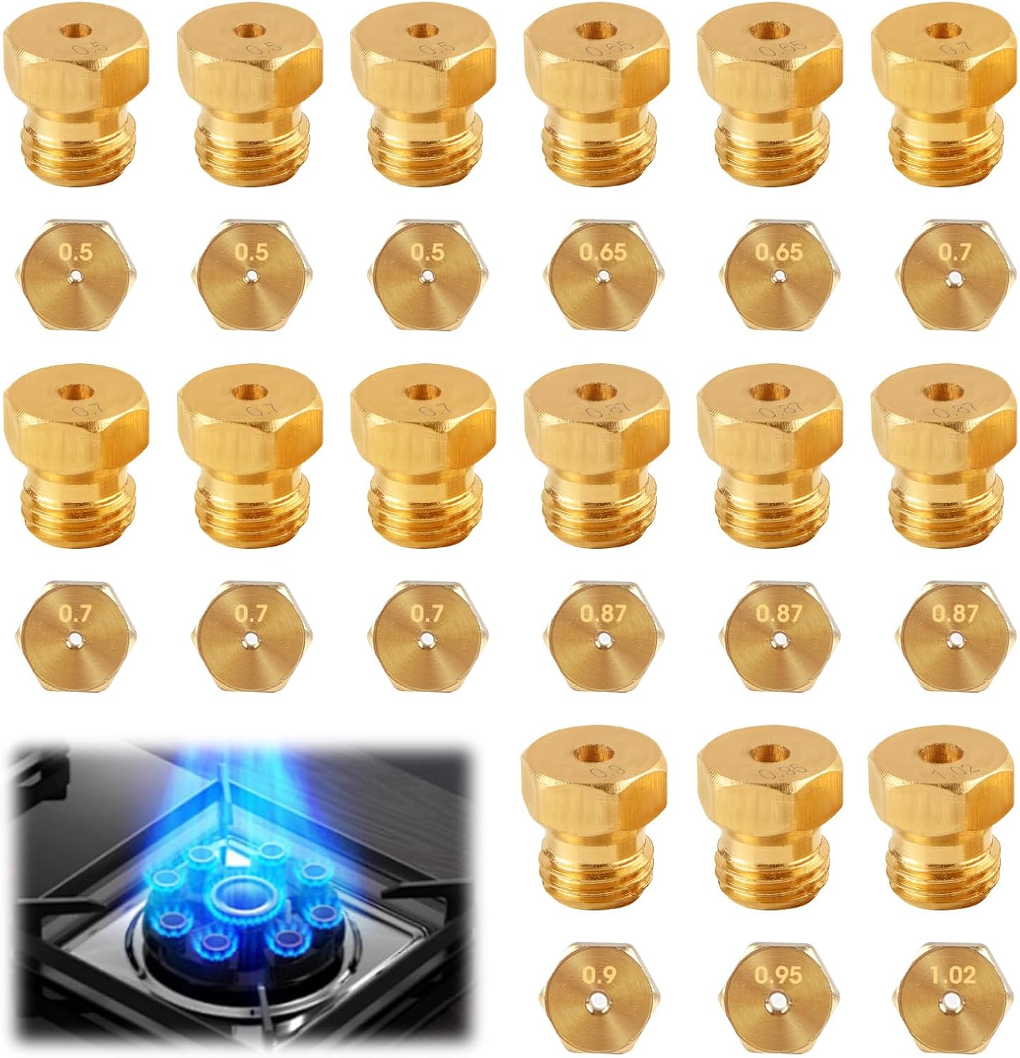 15 pièces Gicleur gaz Butane Universels, Jeu de Conversion pour GPL — free download