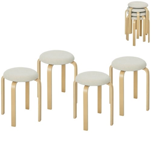 Cocoarm Tabouret Rond antidérapant, Tabouret Rond empilable courbé Tabouret de Cuisine et de Salle de Bain Tabourets de Bar antidérapant Doux au Bas de Chaque Jambe(Rose Cocoarm Tabouret Rond antidérapant, Tabouret Rond empilable courbé Tabouret de Cuisine et de Salle de Bain Tabourets de Bar antidérapant Doux au Bas de Chaque Jambe(Rose