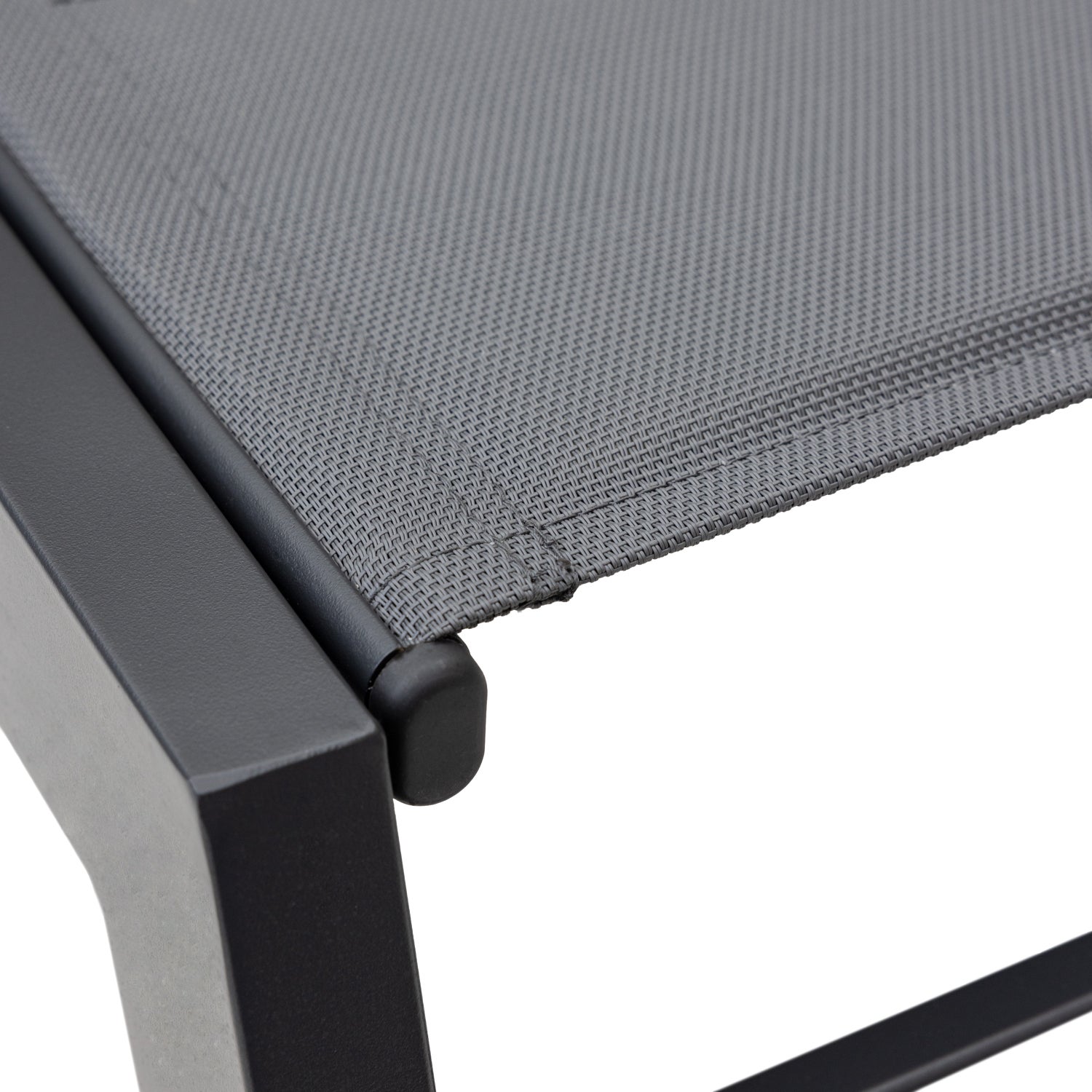 Lot de 2 bains de soleil BARBADOS en textilène gris - aluminium gris anthracite - 5