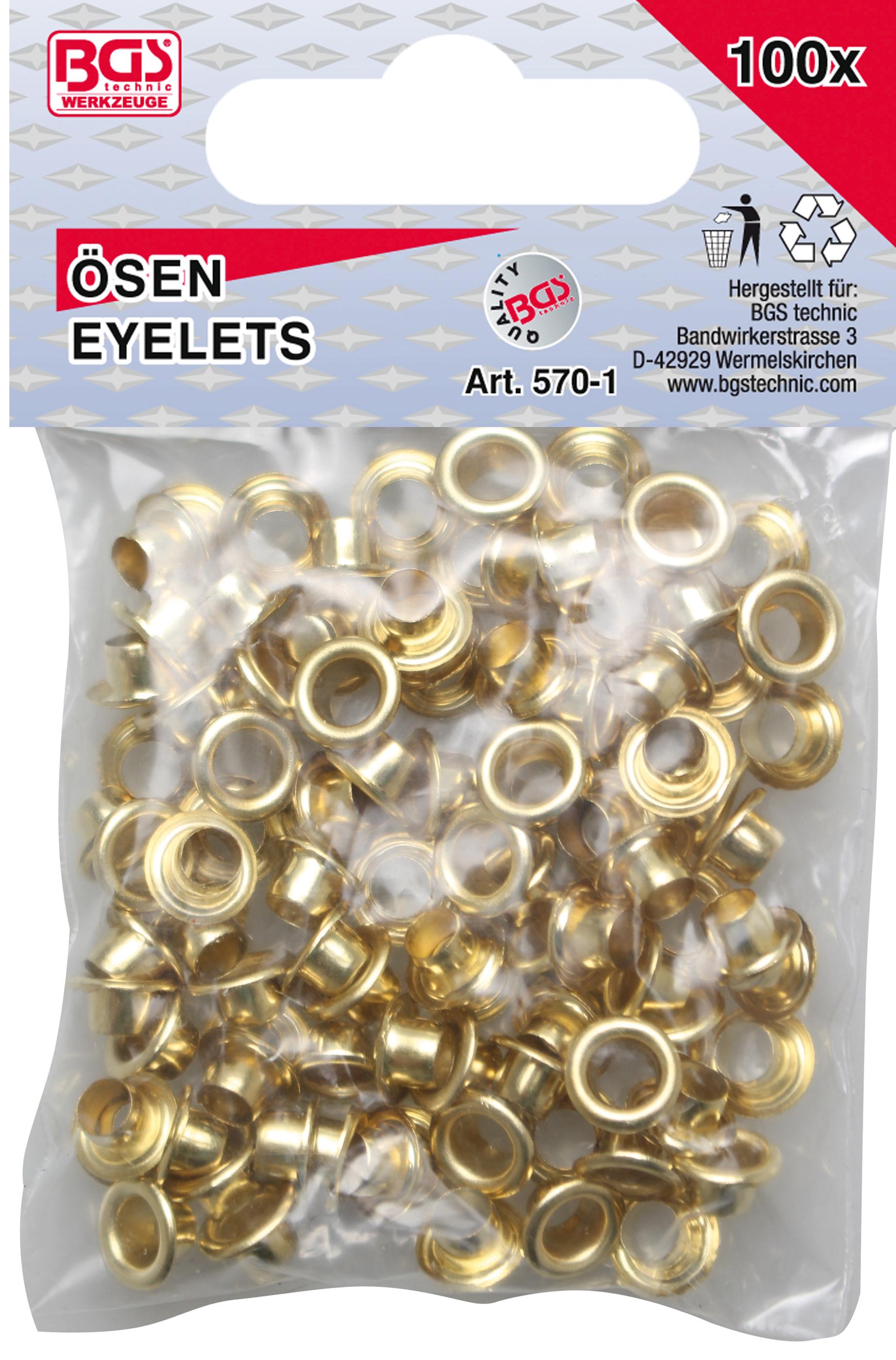 BGS Do It Yourself Assortiment d’œillets 4,5 x 5 mm 100 pièces Leroy Merlin
