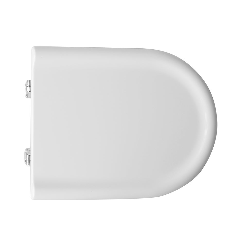 Tavoletta wc dedicata Dolomite Clodia in legno rivestito bianco con cerniere - 5