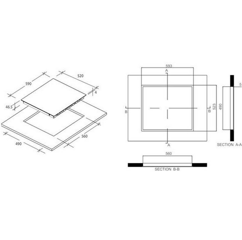 Table de cuisson vitrocéramique ROSIERES  RH64DBCP/2 - 5