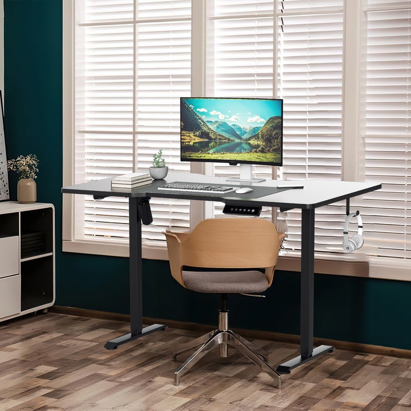 Scrivania regolabile in altezza con piano 140x60cm Scrivania elettrica in piedi 4 funzioni di memoria dell'altezza Nero - 7