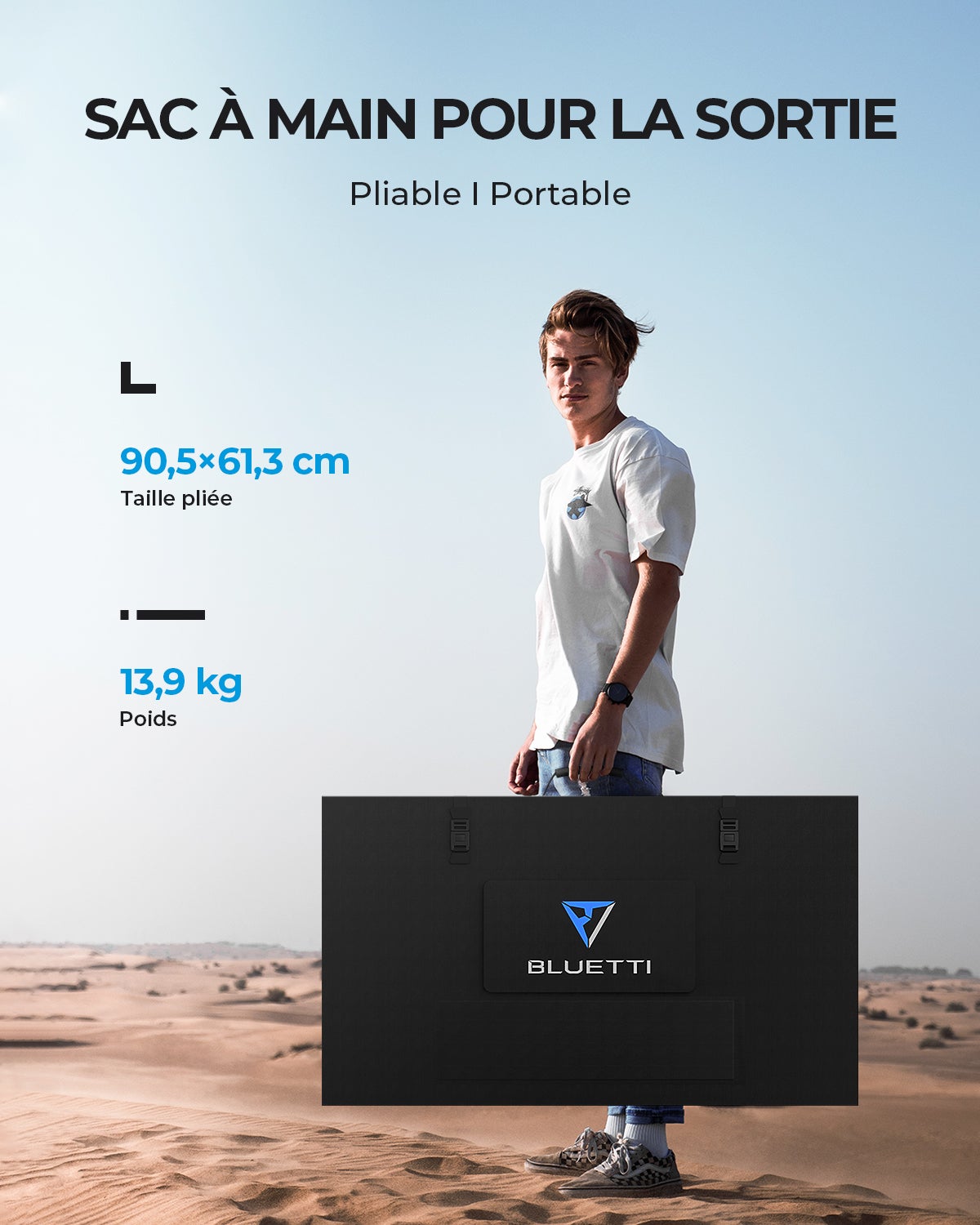 Panneau Solaire BLUETTI PV350,350WMonocristallin pour générateur AC200P/AC200MAX/AC300/EP500/EP500Pro,Pliable pour Camping-car,Voyage,Panne de Courant - 5