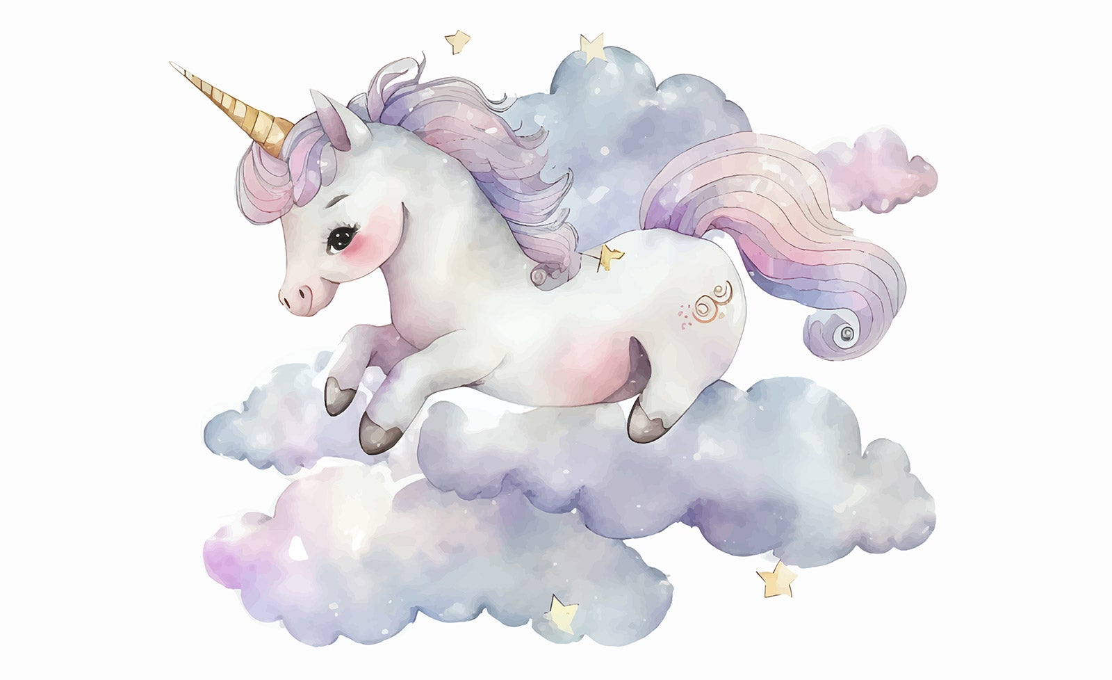 Papier Peint Licorne Bébé Rêverie Et Nuage