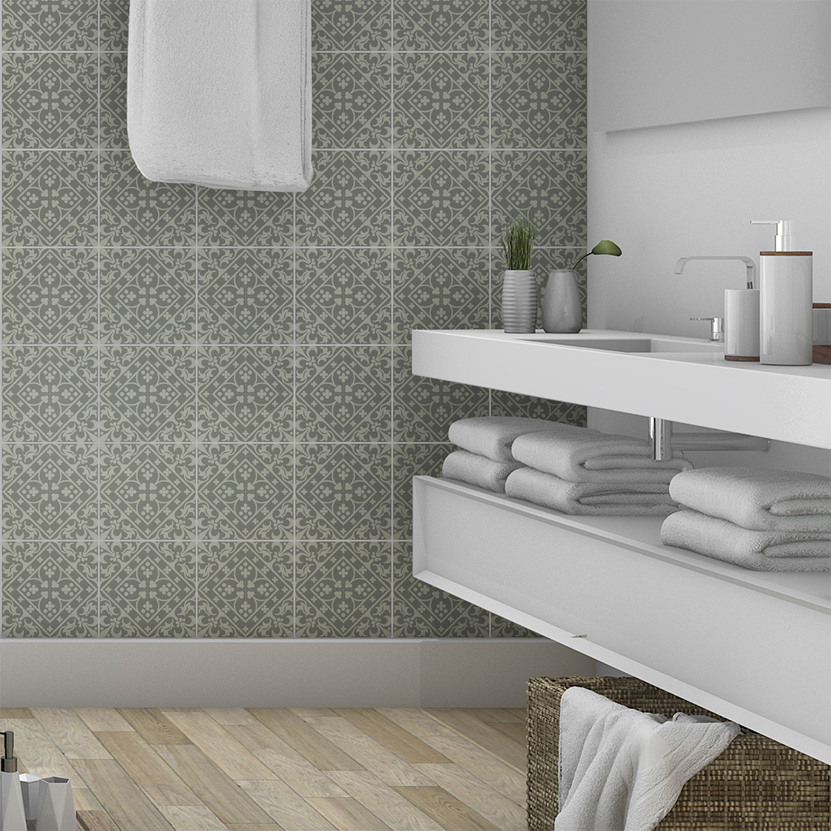 24 vinilos azulejos amadeu - adhesivo de pared - revestimiento sticker mural decorativo - 24stickers15x15cm