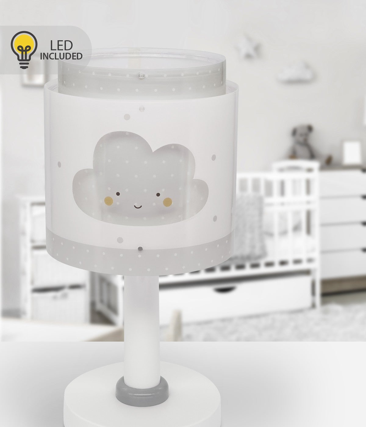 Lampka nocna LED Baby Dreams - Chmura dla dzieci szara