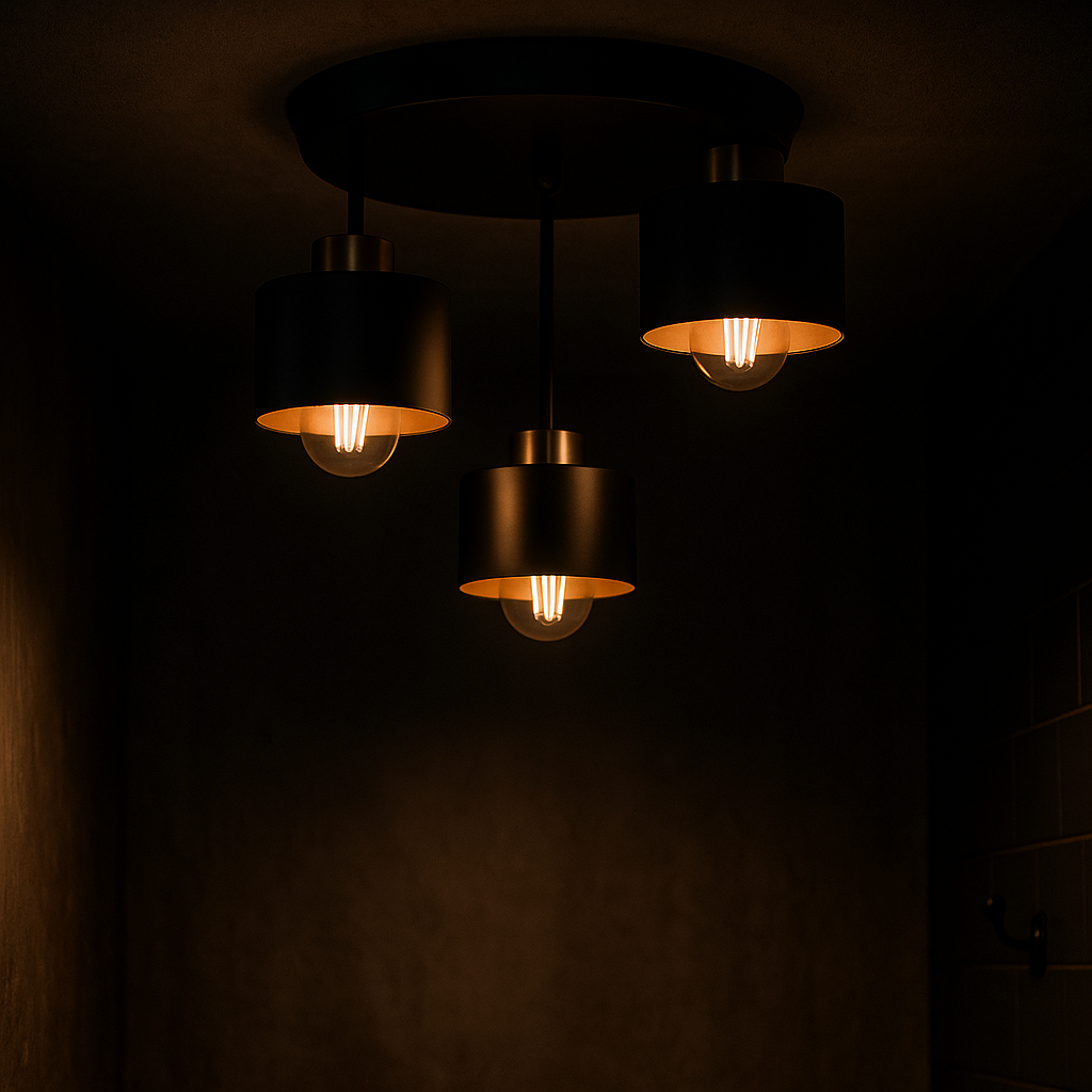 Lampa sufitowa 3x E27 LED Elza wisząca IP20 czarny miedziany żyrandol kinkiet MasterLED - 4
