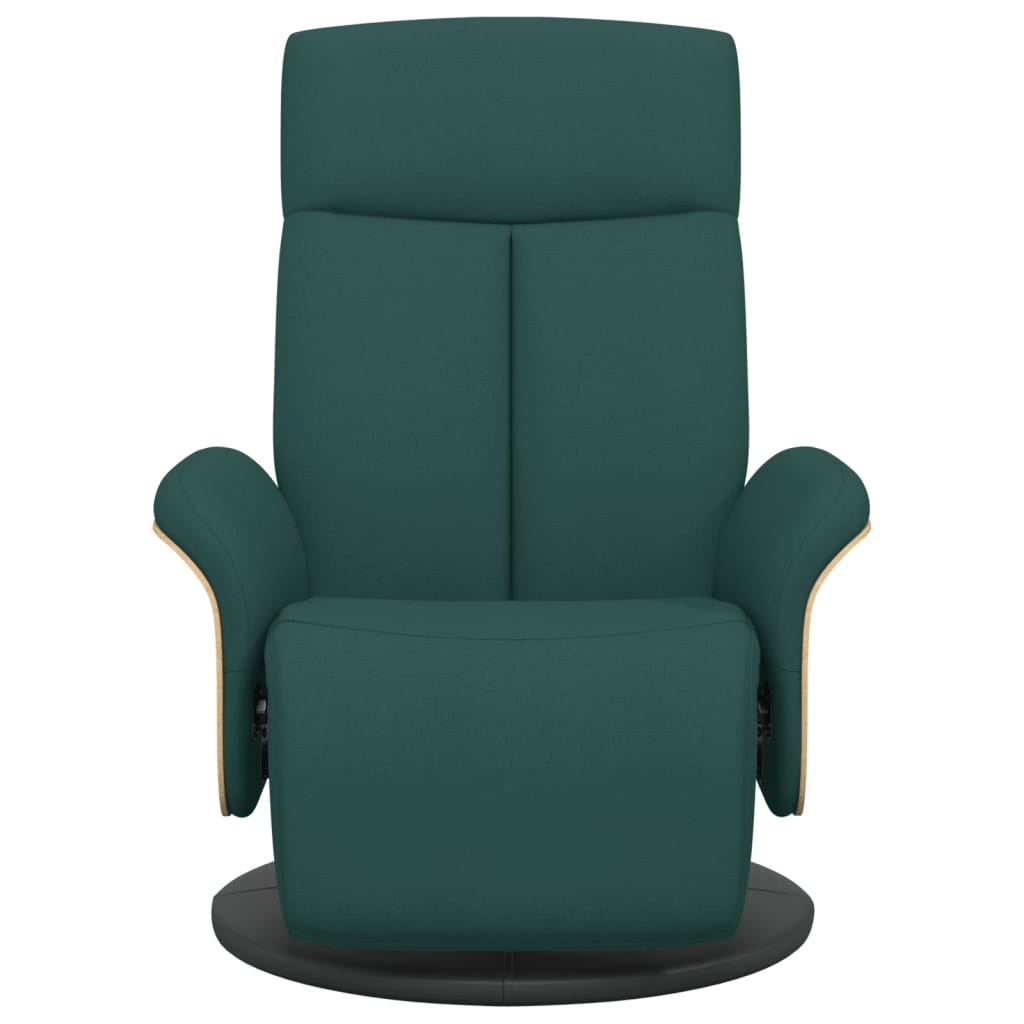 Fauteuil inclinable avec repose-pieds vert foncé tissu - 3