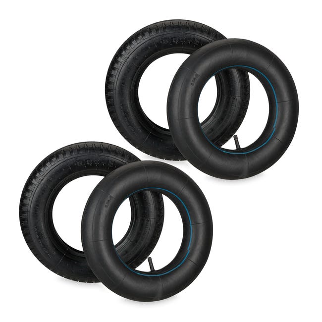 Lot de 2 pneus pour fauteuil roulant 4.00-5 - Noir - Avec 2 valves d Lot de 2 pneus pour fauteuil roulant 4.00-5 - Noir - Avec 2 valves d