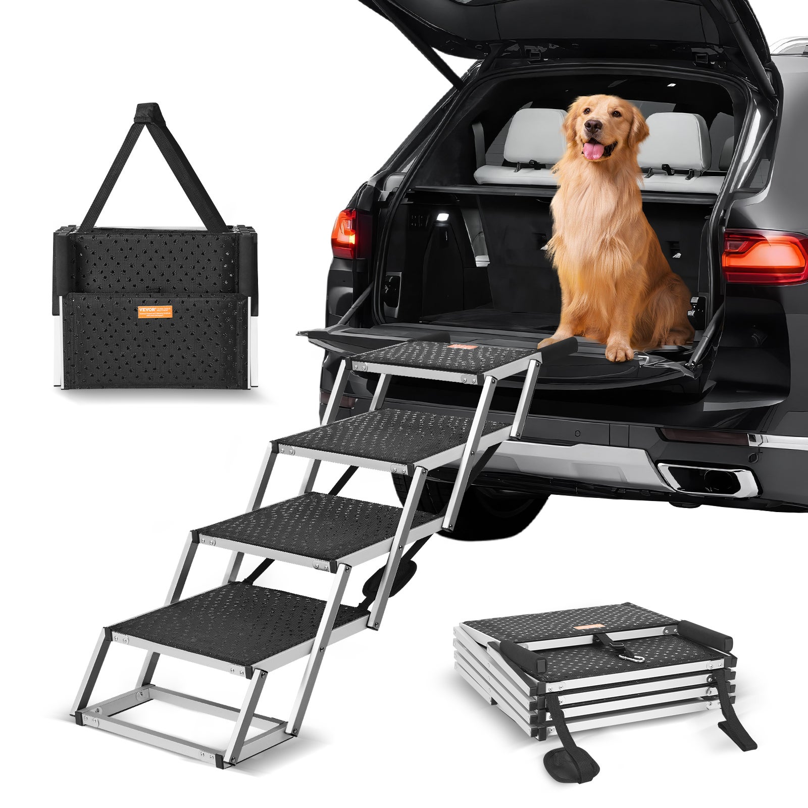 Rampa Pieghevole Per Cani HENGMEI 156x40 Cm – Scala Antiscivolo Per Auto E Divano, Portata 90 Kg, Verde