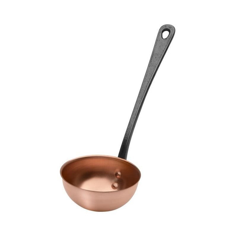 Cucharón De Cobre Con Acabado Martillado - Mango De Madera, Ideal Para Sopa Y Guisos
